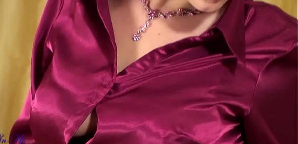  red satin blouse-